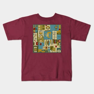 Mid Century Modern All Over Print Kids T-Shirt